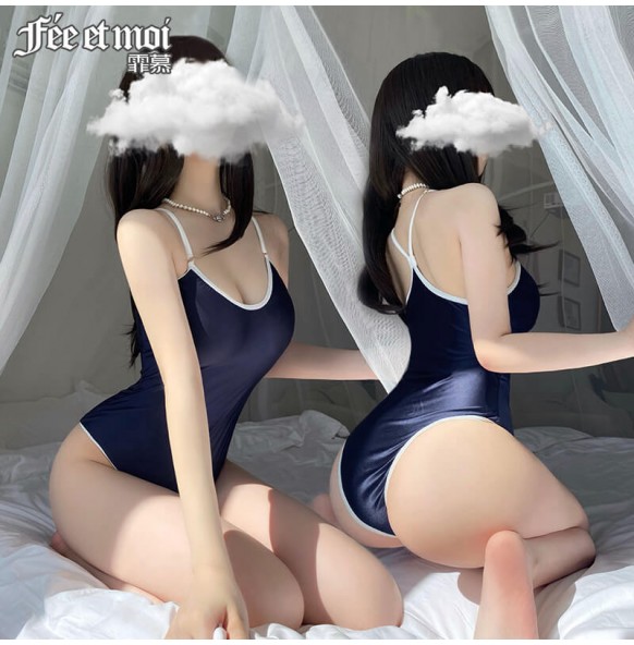 FEE ET MOI Sexy Sleeveless Strappy Bodysuit (Blue) FEE ET MOI Sexy Sleeveless Strappy Bodysuit (Blue)
